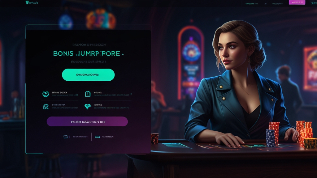 Ecran de înregistrare cu câmp pentru cod promo și simboluri de bonus